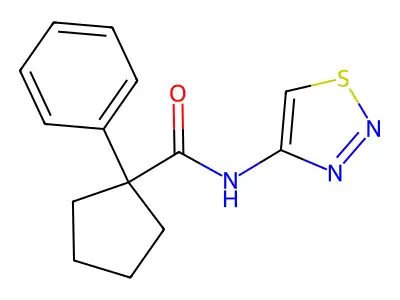 (Phenylcyclopentyl)-N-(3,4,5-thiadiazolyl)formamide structure