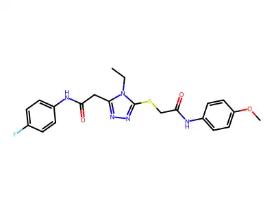 4-Ethyl-N-(4-fluorophenyl)-5-[[2-[(4-methoxyphenyl)amino]-2-oxoethyl]thio]-4H-1,2,4-triazole-3-acetamide structure
