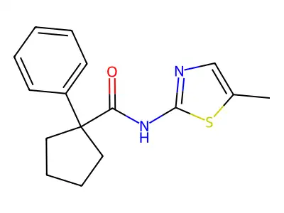 N-(5-methyl-1,3-thiazol-2-yl)-1-phenylcyclopentane-1-carboxamide structure