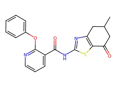 N-(5-METHYL-7-OXO(4,5,6-TRIHYDROBENZOTHIAZOL-2-YL))(2-PHENOXY(3-PYRIDYL))FORMAMIDE structure