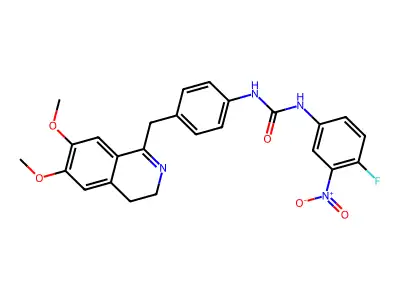 1-(4-((6,7-DIMETHOXY(3,4-DIHYDROISOQUINOLYL))METHYL)PHENYL)-3-(4-FLUORO-3-NITROPHENYL)UREA structure