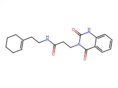 N-[2-(cyclohexen-1-yl)ethyl]-3-(2,4-dioxo-1H-quinazolin-3-yl)propanamide structure
