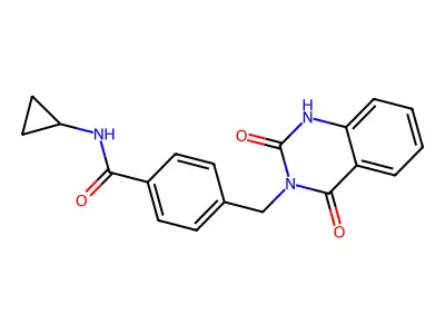 N-cyclopropyl-4-[(2,4-dioxo-1H-quinazolin-3-yl)methyl]benzamide structure