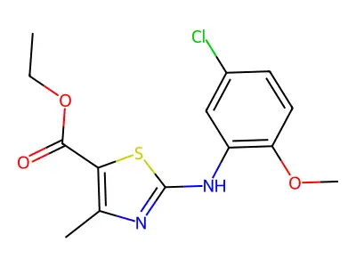 Ethyl 3-((5-chloro-2-methoxyphenyl)amino)-5-methyl-2,4-thiazolecarboxylate structure