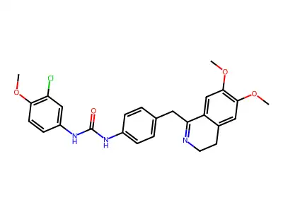 1-(4-((6,7-DIMETHOXY(3,4-DIHYDROISOQUINOLYL))METHYL)PHENYL)-3-(3-CHLORO-4-METHOXYPHENYL)UREA structure