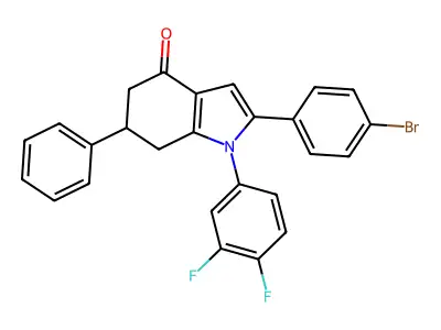 1-(3,4-Difluorophenyl)-2-(4-bromophenyl)-6-phenyl-5,6,7-trihydroindol-4-one structure