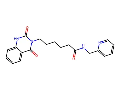 6-(2,4-dioxo-1H-quinazolin-3-yl)-N-(pyridin-2-ylmethyl)hexanamide structure