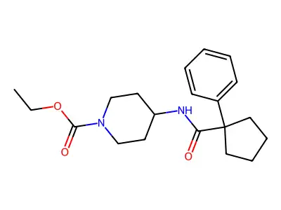 Ethyl 4-((phenylcyclopentyl)carbonylamino)piperidinecarboxylate structure