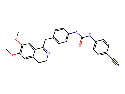 1-(4-((6,7-DIMETHOXY(3,4-DIHYDROISOQUINOLYL))METHYL)PHENYL)-3-(4-CYANOPHENYL)UREA structure
