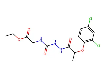 Ethyl 2-({[2-(2,4-dichlorophenoxy)propanehydrazido]carbonyl}amino)acetate structure
