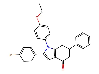 2-(4-Bromophenyl)-1-(4-ethoxyphenyl)-6-phenyl-5,6,7-trihydroindol-4-one structure