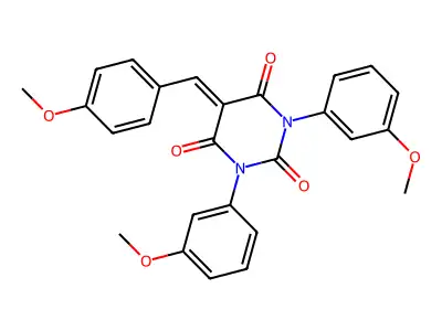 1,3-bis(3-methoxyphenyl)-5-[(4-methoxyphenyl)methylidene]-1,3-diazinane-2,4,6-trione structure