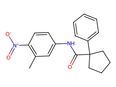 N-(3-methyl-4-nitrophenyl)-1-phenylcyclopentane-1-carboxamide structure