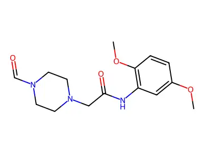 N-(2,5-Dimethoxyphenyl)-2-(4-formylpiperazinyl)ethanamide structure