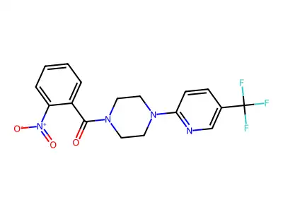 (2-Nitrophenyl)-[4-[5-(trifluoromethyl)pyridin-2-yl]piperazin-1-yl]methanone structure