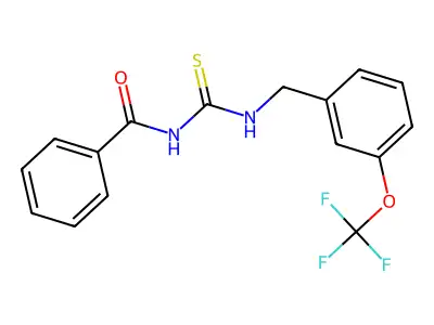 Phenyl-N-(thioxo(((3-(trifluoromethoxy)phenyl)methyl)amino)methyl)formamide structure