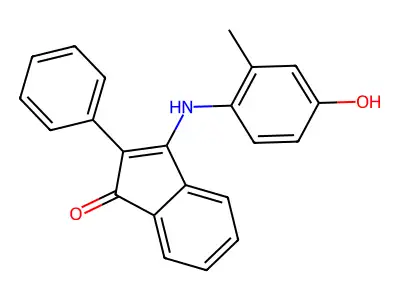 3-(4-hydroxy-2-methylanilino)-2-phenyl-1H-inden-1-one structure