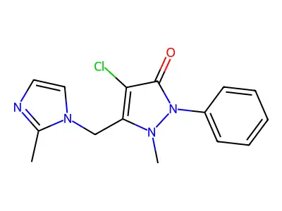 4-Chloro-2-methyl-3-((2-methylimidazolyl)methyl)-1-phenyl-3-pyrazolin-5-one structure