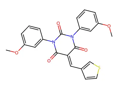 1,3-Bis(3-methoxyphenyl)-5-(thiophen-3-ylmethylidene)-1,3-diazinane-2,4,6-trione structure