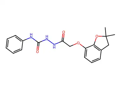 2-[(2,2-dimethyl-2,3-dihydro-1-benzofuran-7-yl)oxy]-N-[(phenylcarbamoyl)amino]acetamide structure