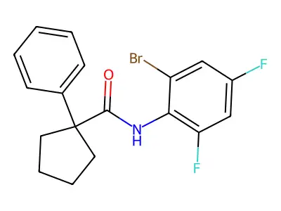N-(2-bromo-4,6-difluorophenyl)-1-phenylcyclopentane-1-carboxamide structure
