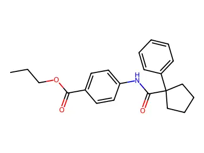 Propyl 4-((phenylcyclopentyl)carbonylamino)benzoate structure
