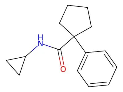N-cyclopropyl-1-phenylcyclopentane-1-carboxamide structure