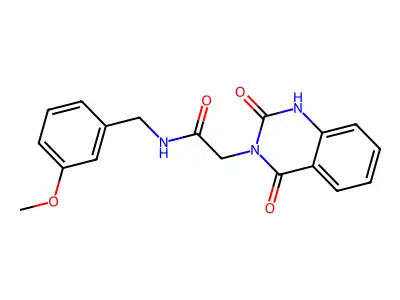2-(2,4-dioxo-1H-quinazolin-3-yl)-N-[(3-methoxyphenyl)methyl]acetamide structure