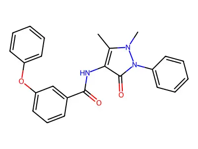 N-(1,5-dimethyl-3-oxo-2-phenyl-2,3-dihydro-1H-pyrazol-4-yl)-3-phenoxybenzamide structure