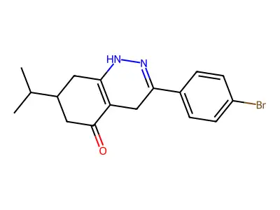 3-(4-bromophenyl)-7-propan-2-yl-4,6,7,8-tetrahydro-1H-cinnolin-5-one structure