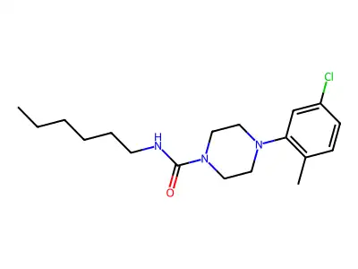 4-(5-chloro-2-methylphenyl)-N-hexylpiperazine-1-carboxamide structure