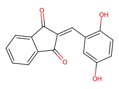 2-((2,5-Dihydroxyphenyl)methylene)indane-1,3-dione structure
