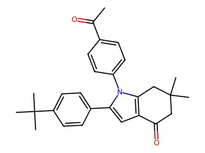 1-(4-Acetylphenyl)-2-(4-tert-butylphenyl)-6,6-dimethyl-5,7-dihydroindol-4-one structure