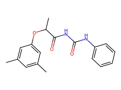 2-(3,5-dimethylphenoxy)-N-(phenylcarbamoyl)propanamide structure