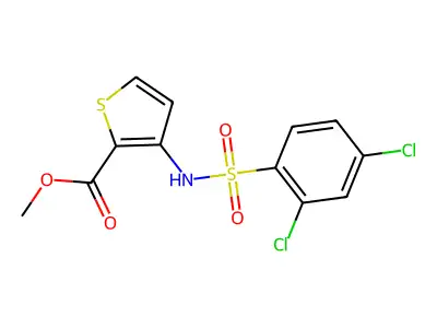Methyl 3-(((2,4-dichlorophenyl)sulfonyl)amino)thiophene-2-carboxylate structure