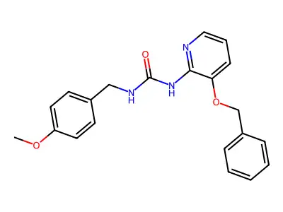 1-[(4-Methoxyphenyl)methyl]-3-(3-phenylmethoxypyridin-2-yl)urea structure