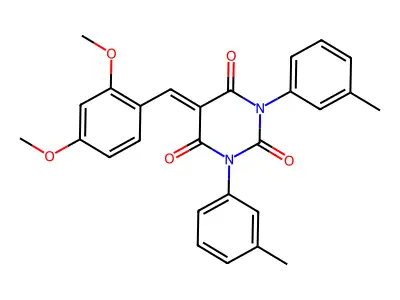 5-[(2,4-dimethoxyphenyl)methylidene]-1,3-bis(3-methylphenyl)-1,3-diazinane-2,4,6-trione structure