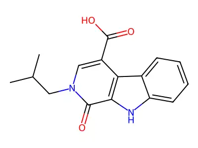 2-Isobutyl-1-oxo-2,9-dihydro-1H-pyrido[3,4-b]indole-4-carboxylic acid structure
