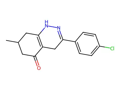 3-(4-chlorophenyl)-7-methyl-4,6,7,8-tetrahydro-1H-cinnolin-5-one structure