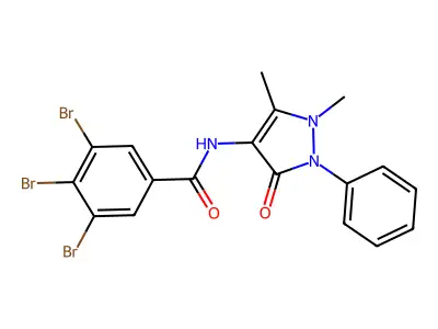 3,4,5-tribromo-N-(1,5-dimethyl-3-oxo-2-phenylpyrazol-4-yl)benzamide structure