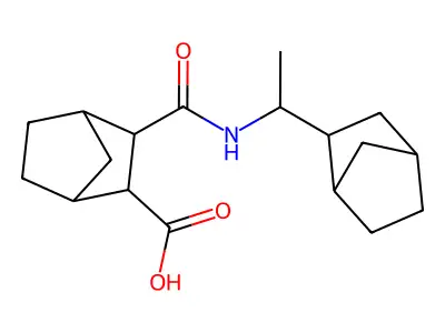 3-{[1-(bicyclo[2.2.1]hept-2-yl)ethyl]carbamoyl}bicyclo[2.2.1]heptane-2-carboxylic acid structure