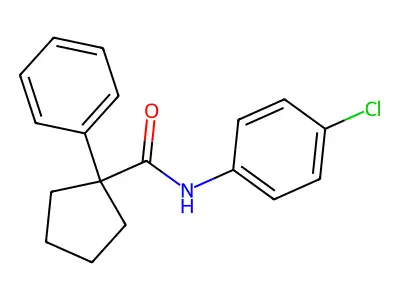 N-(4-chlorophenyl)-1-phenylcyclopentane-1-carboxamide structure