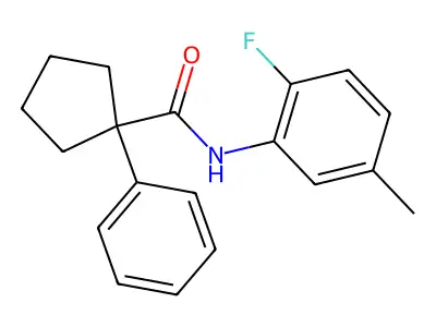 N-(2-fluoro-5-methylphenyl)-1-phenylcyclopentane-1-carboxamide structure