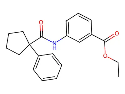 Ethyl 3-((phenylcyclopentyl)carbonylamino)benzoate structure