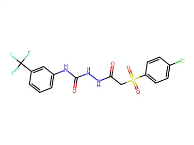 2-((4-CHLOROPHENYL)SULFONYL)-N-(((3-(TRIFLUOROMETHYL)PHENYL)AMINO)CARBONYLAMINO)ETHANAMIDE structure