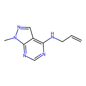 1-methyl-N-(prop-2-en-1-yl)-1H-pyrazolo[3,4-d]pyrimidin-4-amine structure