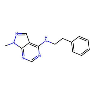 1-methyl-N-(2-phenylethyl)-1H-pyrazolo[3,4-d]pyrimidin-4-amine structure