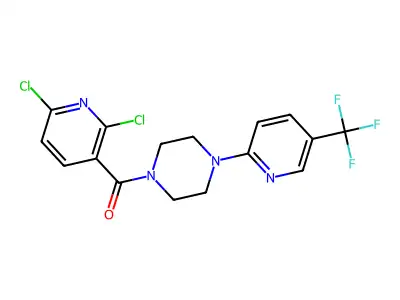 2,6-DICHLORO(3-PYRIDYL) 4-(5-(TRIFLUOROMETHYL)(2-PYRIDYL))PIPERAZINYL KETONE structure
