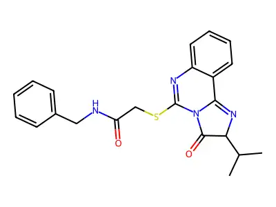 N-benzyl-2-{[3-oxo-2-(propan-2-yl)-2H,3H-imidazo[1,2-c]quinazolin-5-yl]sulfanyl}acetamide structure