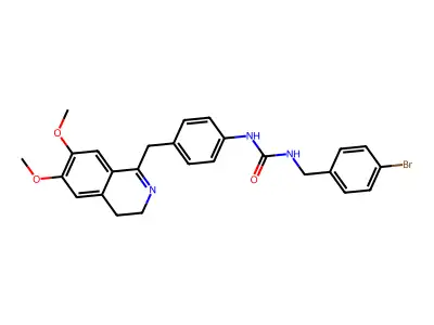 1-(4-((6,7-DIMETHOXY(3,4-DIHYDROISOQUINOLYL))METHYL)PHENYL)-3-(4-BROMOBENZYL)UREA structure